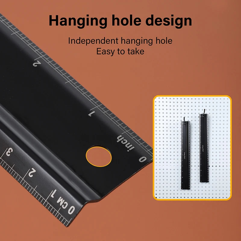 30CM Leather Cutting Ruler Titanium Plated Stainless Steel Protective Ruler| WUTA