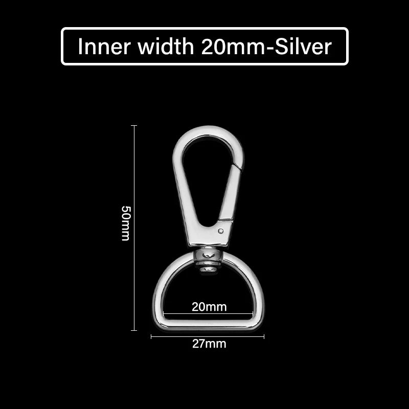 WUTA 1pcs Leather Snap Hook Swivel Clips Metal Buckle Strap Lobster Clasps Push Gate Handbags Hardware Purse Making Accessories