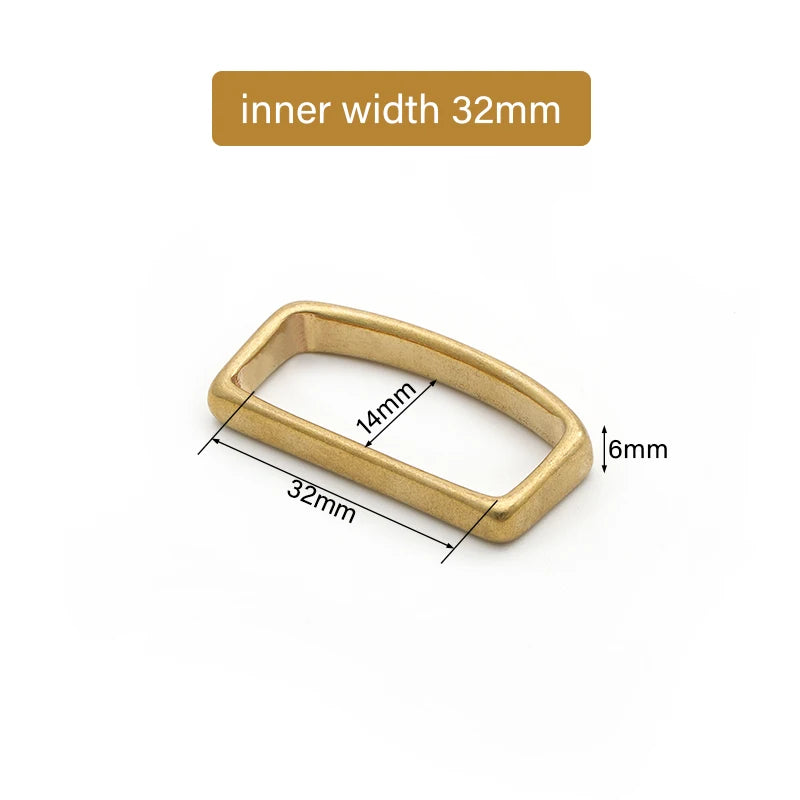 D-Shape Belt Keeper Solid Brass  Belt Strap Loop Ring Buckle | WUTA
