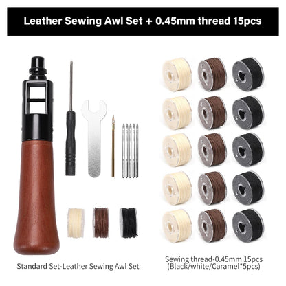 Leather Sewing Awl  Kit Leathercraft Stitch Awl Tool Set | WUTA