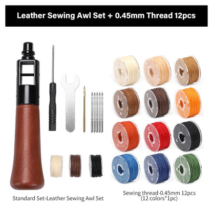 Leather Sewing Awl  Kit Leathercraft Stitch Awl Tool Set | WUTA