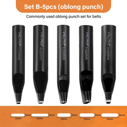 Oblong Punch Tools Set Leather Belt Hole Puncher Oval Hole Watch Band Flat Punches|WUTA