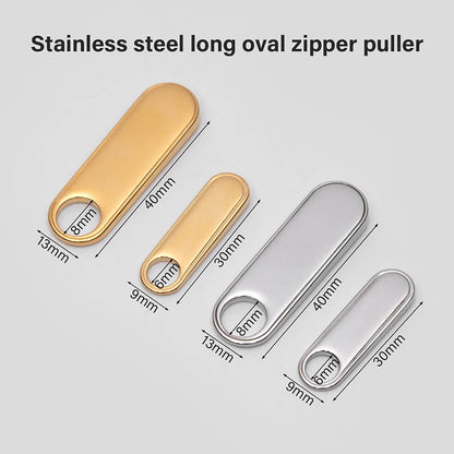 Stainless Steel Long Oval Zipper Puller Easy Zipper Head | WUTA