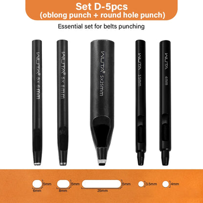 Oblong Punch Tools Set Leather Belt Hole Puncher Oval Hole Watch Band Flat Punches|WUTA