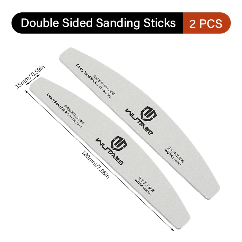 Sanding Sticks Leather Edge Polishing Board 100/240 Grit Reusable Craft Tool|WUTA