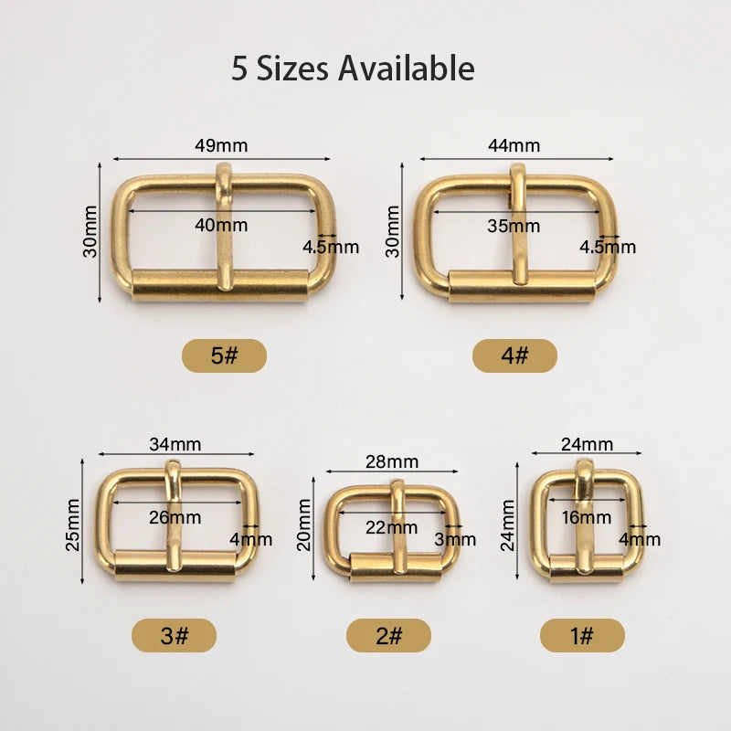 Senior Solid Brass Belt Buckle Center Bar Roller Buckle | WUTA