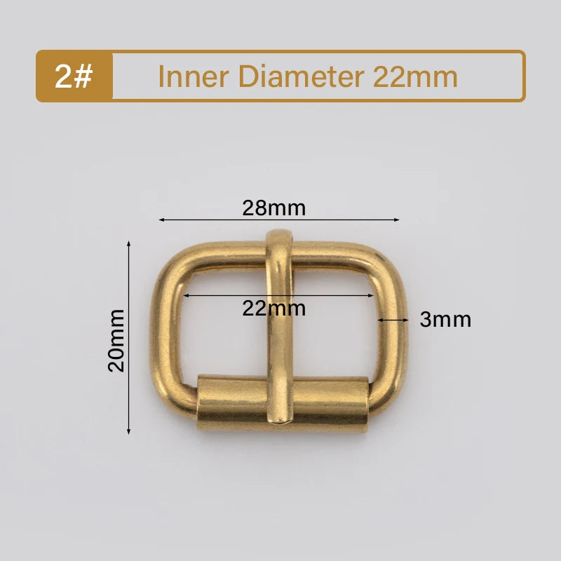 Senior Solid Brass Belt Buckle Center Bar Roller Buckle | WUTA