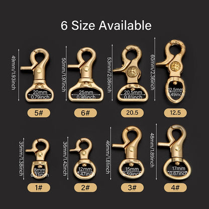 Brass Leather Snap Hook Lobster Clasps Swivel Clips|WUTA
