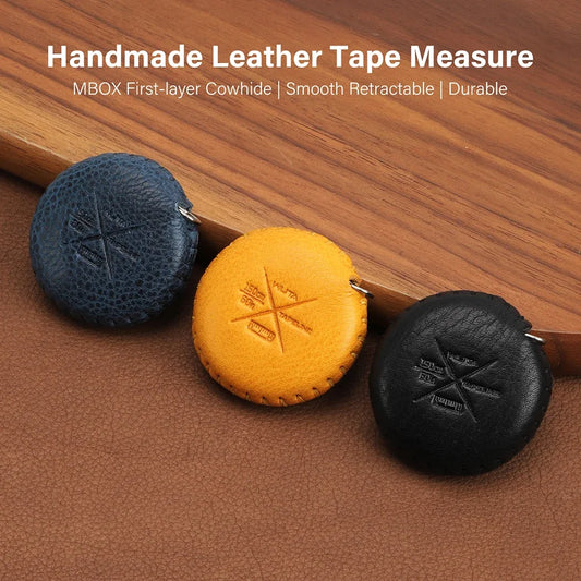 WUTA Soft Retractable Tape Measure Handmade Genuine Leather Mini Ruler Case Tailor Craft Dieting Tape Measure Household