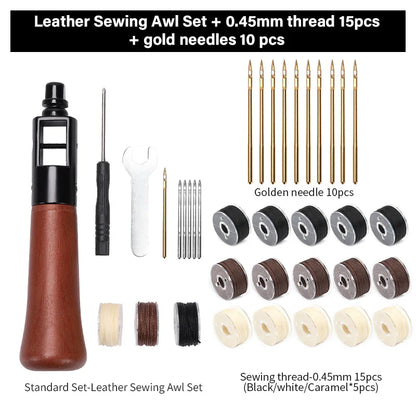 Leather Sewing Awl  Kit Leathercraft Stitch Awl Tool Set | WUTA
