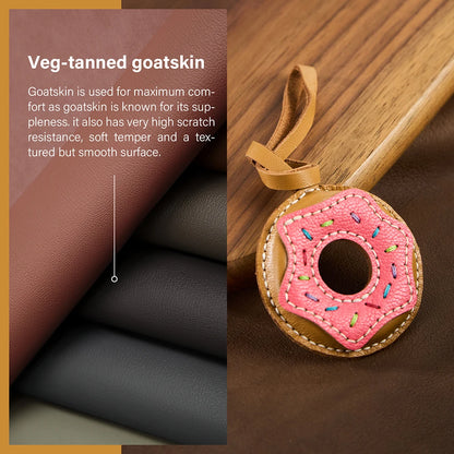 Semi-finished Leather Kit for DIY Donut Bag Charm Pendant Material Genuine Leather Bags Pendants Donuts Cute Gift