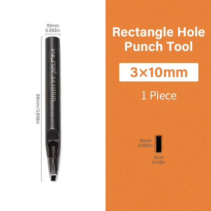 WUTA 1pc Anti-Rust Leather Hollow Punch Rectangle Slot Puncher Oblong Hole Cutter