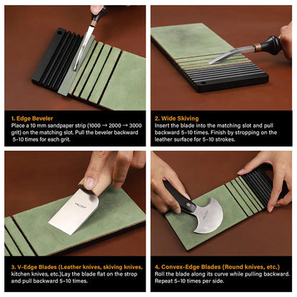 WUTA Edge Beveler Sharpener – Multifunctional Leather Sharpening Tool for Edge Bevelers & Knives