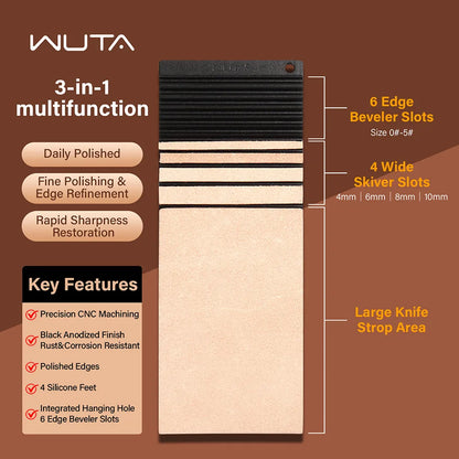 WUTA Edge Beveler Sharpener – Multifunctional Leather Sharpening Tool for Edge Bevelers & Knives
