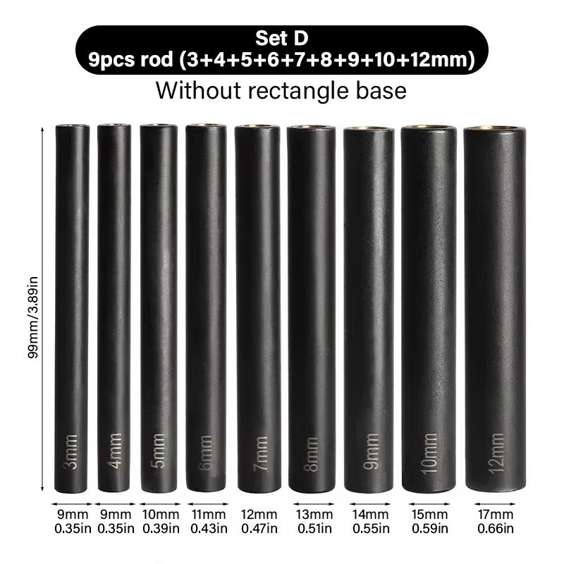 Snap Button Leather Craft Tools Rivet Setter Base 3/4/5/6/7/8/9/10/11/12/12.5/15mm | WUTA
