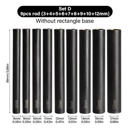 Snap Button Leather Craft Tools Rivet Setter Base 3/4/5/6/7/8/9/10/11/12/12.5/15mm | WUTA