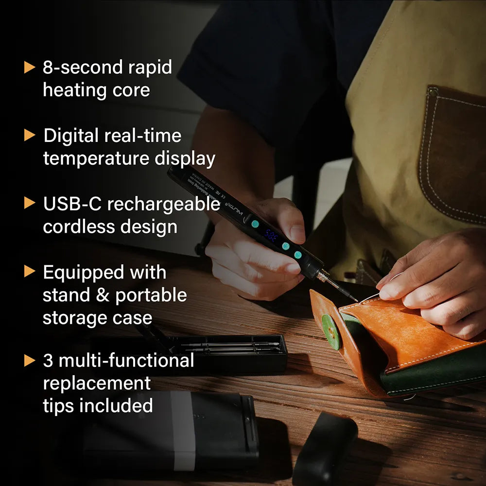 WUTA Cordless Soldering Iron Kit -Rechargeable Portable Soldering Iron with Digital Display