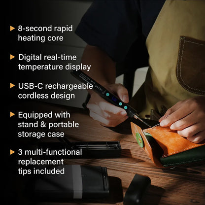 WUTA Cordless Soldering Iron Kit -Rechargeable Portable Soldering Iron with Digital Display
