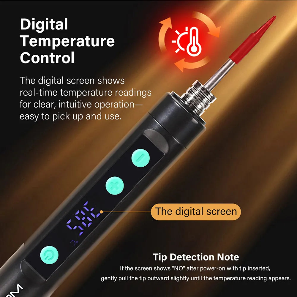 WUTA Cordless Soldering Iron Kit -Rechargeable Portable Soldering Iron with Digital Display