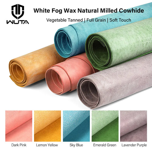 Vintage White Wax MBOX Leather Tumbled Cowhide Veg-Tanned Leather| WUTA