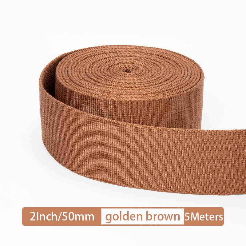  Heavy Cotton Webbing 2 inch Sewing Belt Purse Strap 24 Colors  Ribbon Canvas Tape (2 Yard, Khaki)