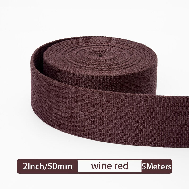 Solid Color 5 Meter Webbing Straps Canvas Belt For Bag Strap Accessories | WUTA