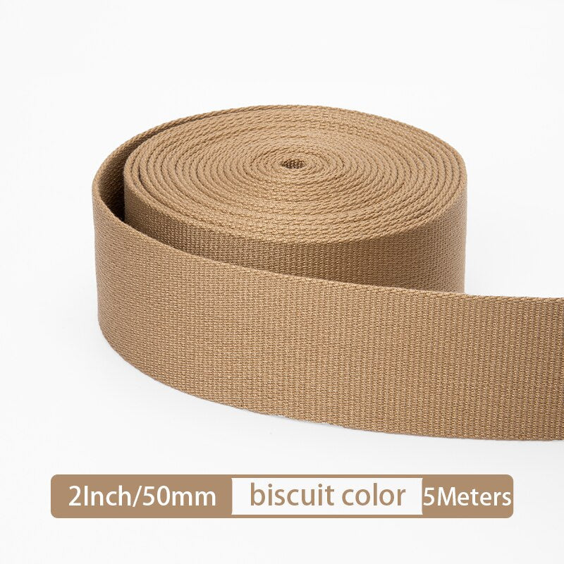 Solid Color 5 Meter Webbing Straps Canvas Belt For Bag Strap