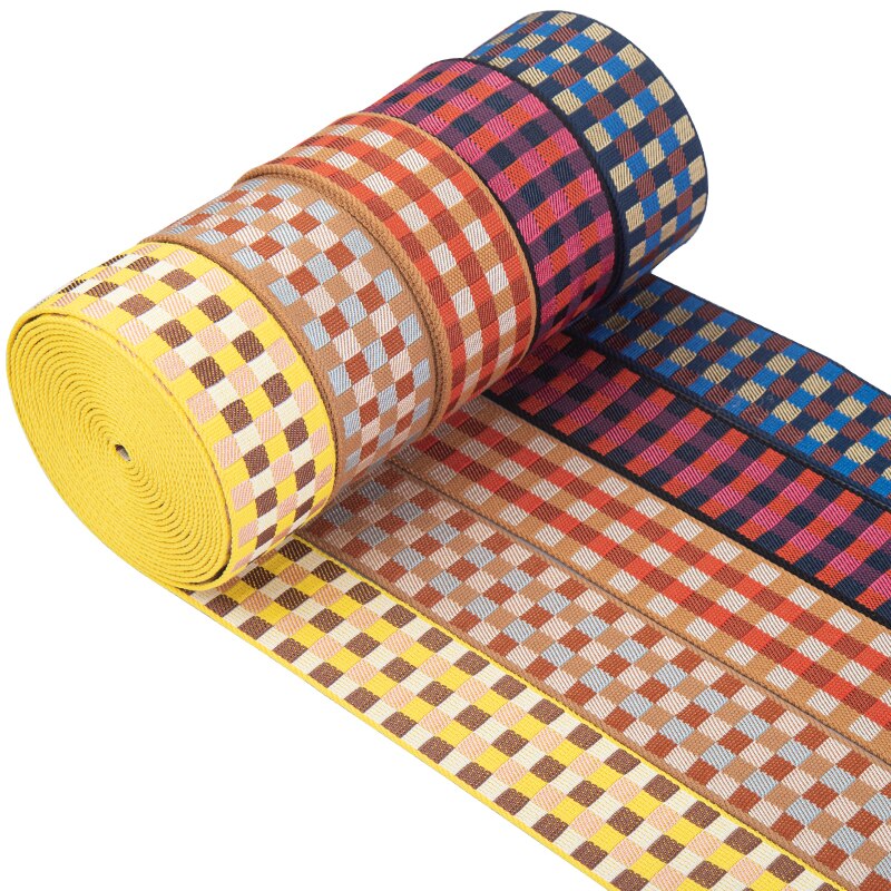 Canvas Webbing Straps for Bag Belt 100% Cotton Thick Plaid Ribbon Backpack Strap | WUTA