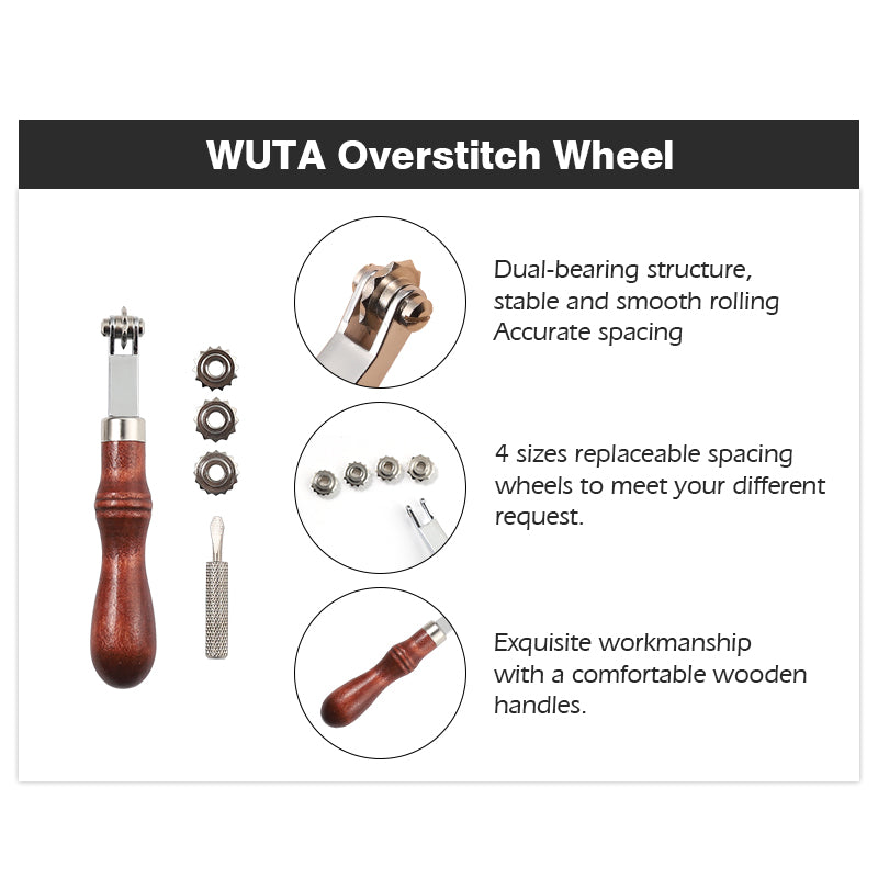 Leather Paper Overstitch Wheel With 4 Wheels Line Marking Wheel Gear  | WUTA