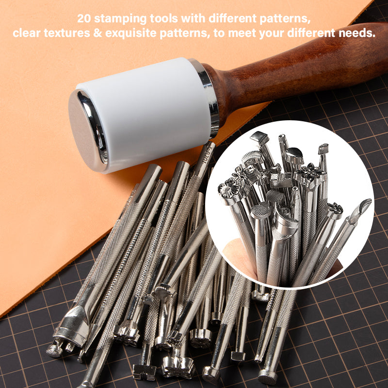 Leather Working Tools Leather Craft Kit and 20 PCS Leather