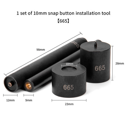 Snap Button Setter Installation Mold Die Tools Fastener Fixing Tool Kit 8/10/12.5/15mm Available | WUTA