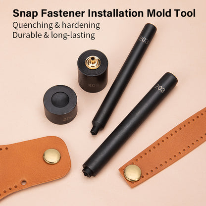 Snap Fastener Buttons Setter Tool Kit Smooth Press Button Manual Installation Mold Black Antirust 10/12.5/15mm | WUTA