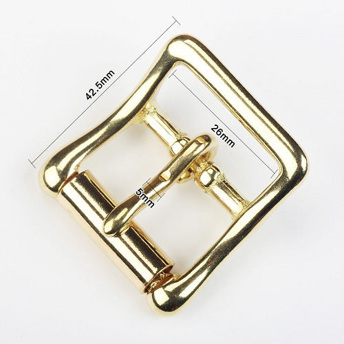 Solid Brass Center Bar Roller Buckle & Belts DIY Leather Accessory Six Size For Choose | WUTA