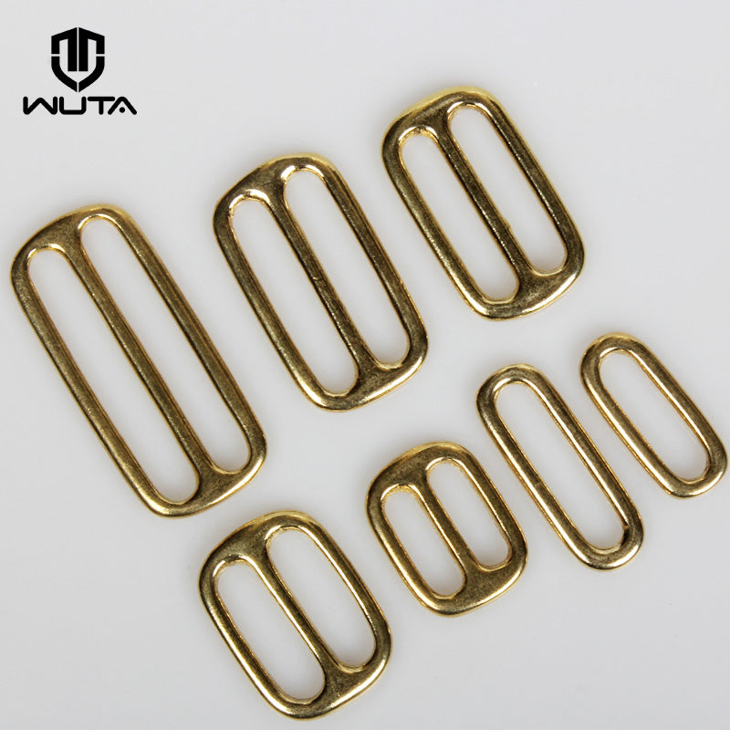 Solid Brass Slider Tri-Glide 3Bar Rectangle Adjust Buckle | WUTA