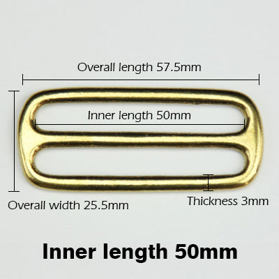 Solid Brass Slider Tri-Glide 3Bar Rectangle Adjust Buckle | WUTA