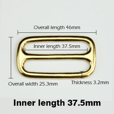 Solid Brass Slider Tri-Glide 3Bar Rectangle Adjust Buckle | WUTA