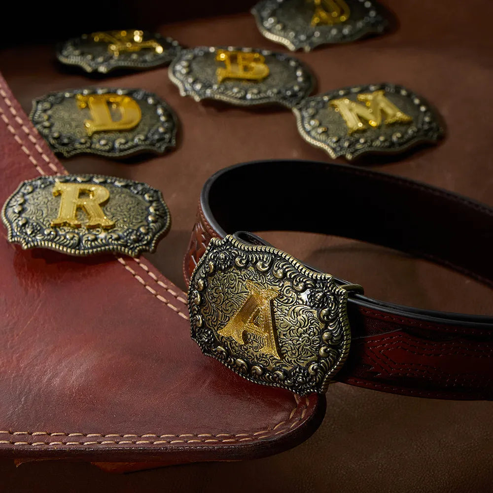 Vintage Cowboy Belt Buckles Western Rodeo Style Personalized Single Initial A-Z| WUTA