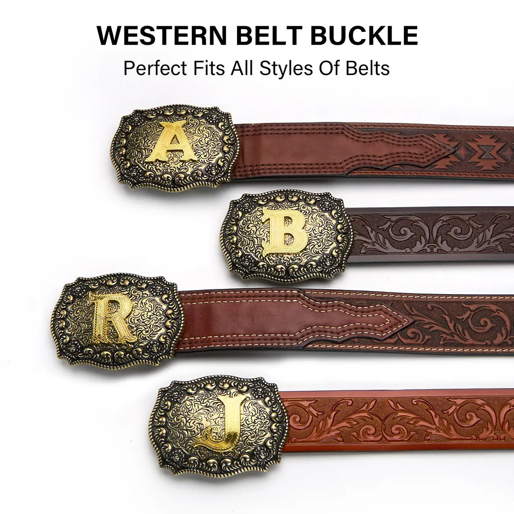 Vintage Cowboy Belt Buckles Western Rodeo Style Personalized Single Initial A-Z| WUTA