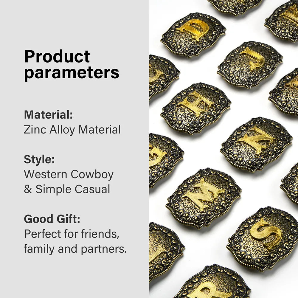 Vintage Cowboy Belt Buckles Western Rodeo Style Personalized Single Initial A-Z| WUTA