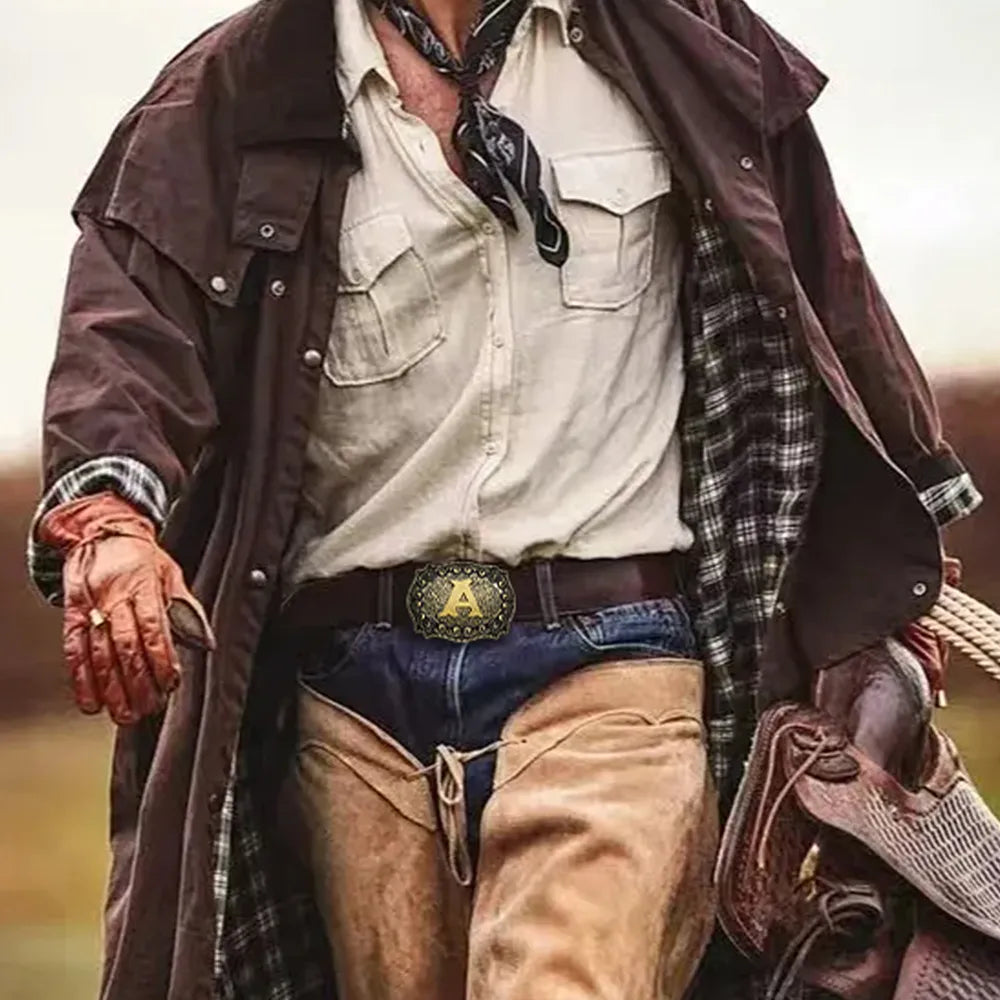 Vintage Cowboy Belt Buckles Western Rodeo Style Personalized Single Initial A-Z| WUTA