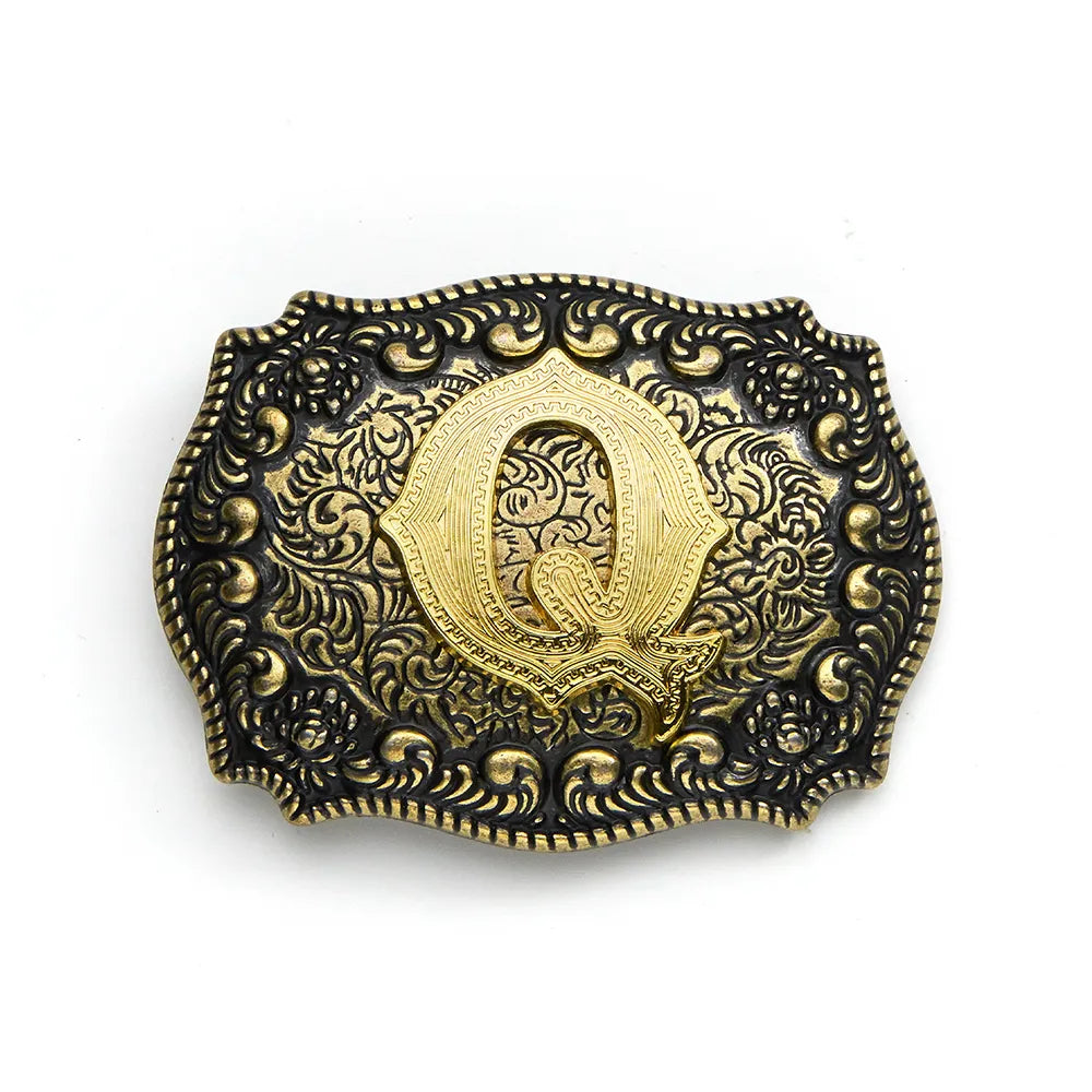 Vintage Cowboy Belt Buckles Western Rodeo Style Personalized Single Initial A-Z| WUTA