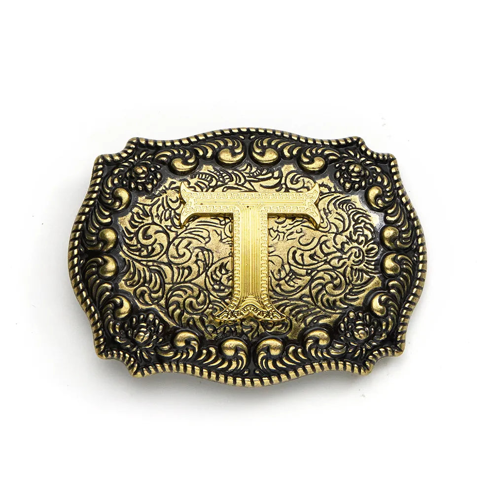 Vintage Cowboy Belt Buckles Western Rodeo Style Personalized Single Initial A-Z| WUTA