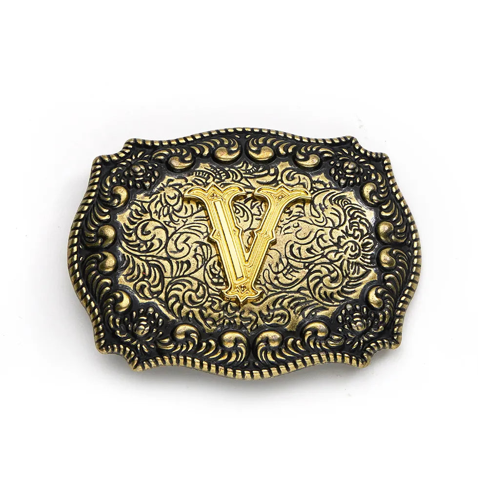 Vintage Cowboy Belt Buckles Western Rodeo Style Personalized Single Initial A-Z| WUTA