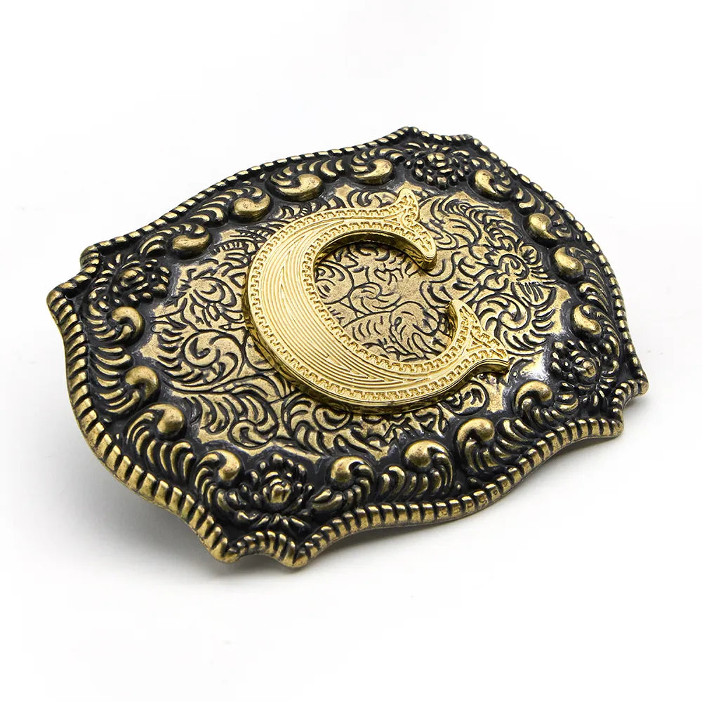 Vintage Cowboy Belt Buckles Western Rodeo Style Personalized Single Initial A-Z| WUTA