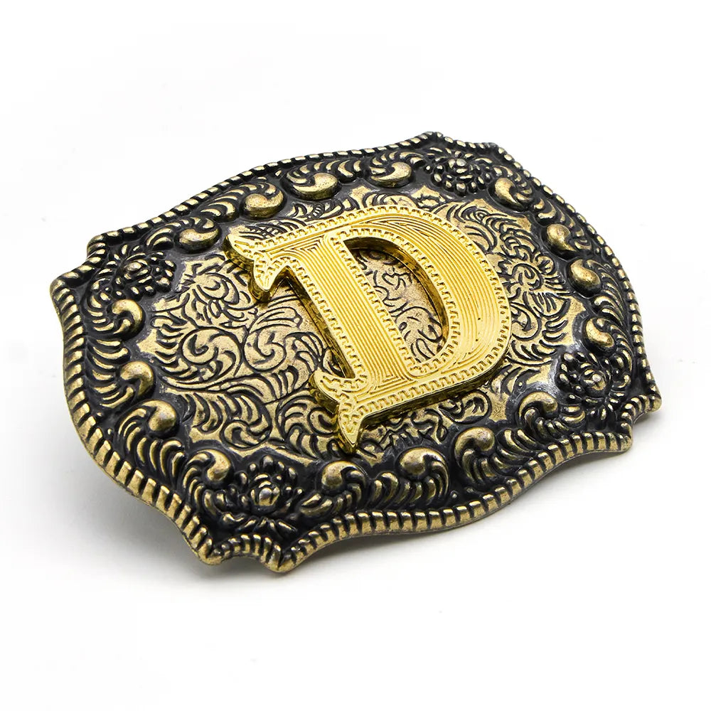 Vintage Cowboy Belt Buckles Western Rodeo Style Personalized Single Initial A-Z| WUTA