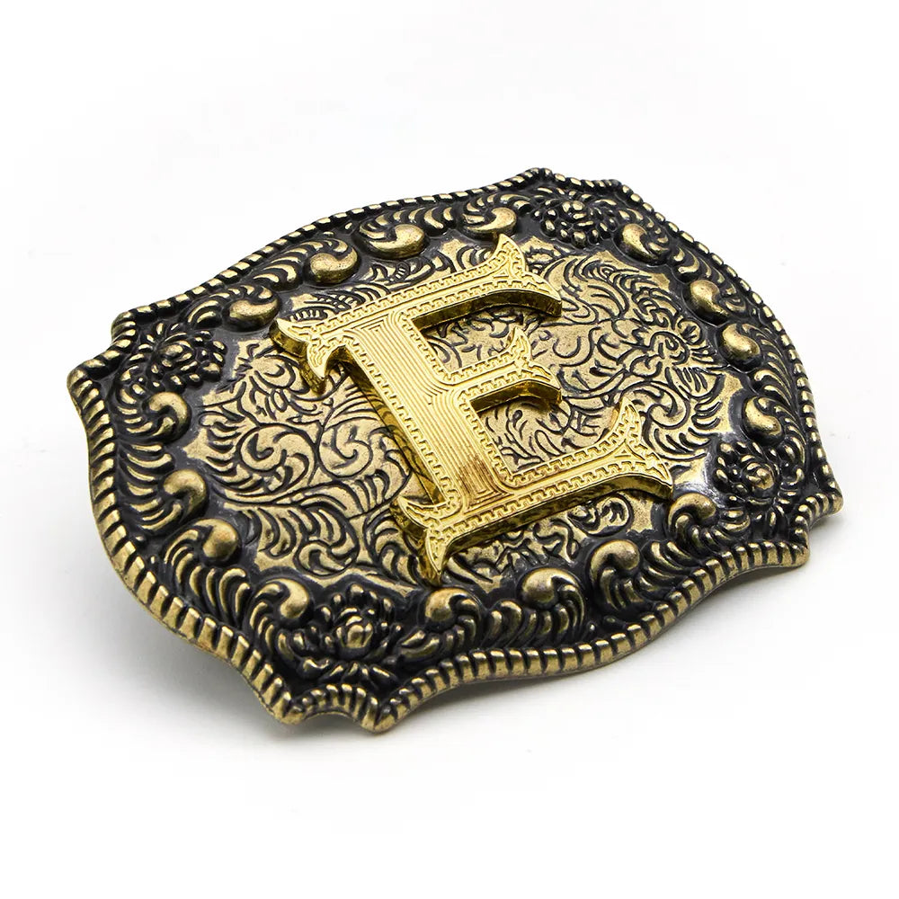 Vintage Cowboy Belt Buckles Western Rodeo Style Personalized Single Initial A-Z| WUTA