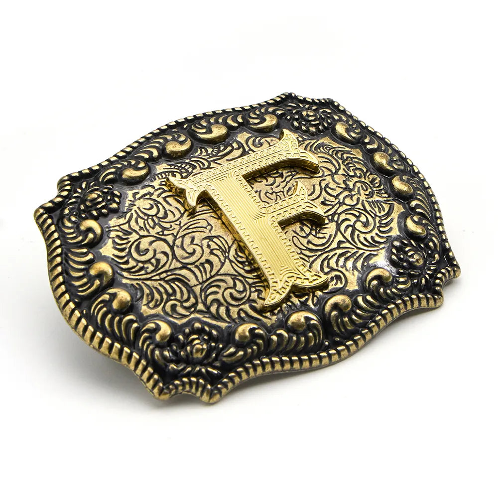 Vintage Cowboy Belt Buckles Western Rodeo Style Personalized Single Initial A-Z| WUTA