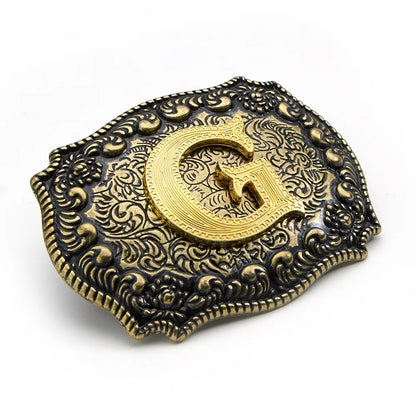 Vintage Cowboy Belt Buckles Western Rodeo Style Personalized Single Initial A-Z| WUTA