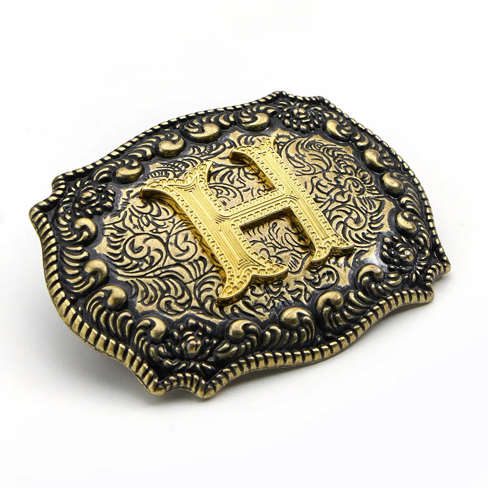 Vintage Cowboy Belt Buckles Western Rodeo Style Personalized Single Initial A-Z| WUTA