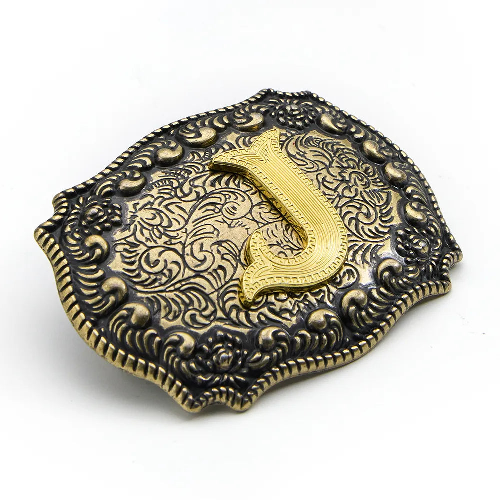 Vintage Cowboy Belt Buckles Western Rodeo Style Personalized Single Initial A-Z| WUTA